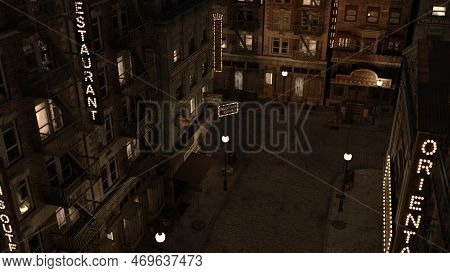 3d-illustration Of A History Streer Of The Roaring Twenties 1920