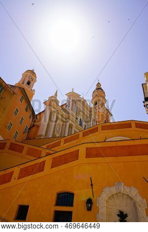 Down View Basilica Of Saint Michael Archange In Menton City France