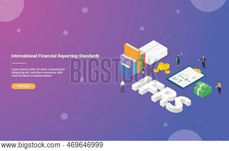 Ifrs International Financial Reporting Standards Concept For Website Template Or Landing Homepage Wi