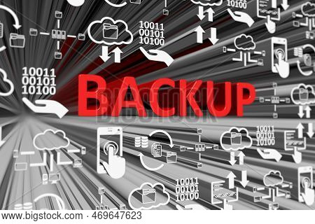 Backup Concept Blurred Background 3d Render Illustration