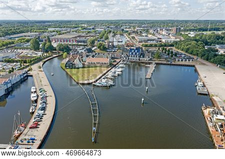 Aerial From The Historical City Huizen In The Netherlands