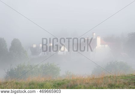 Large Houses During Foggy Morning At Kilmacolm