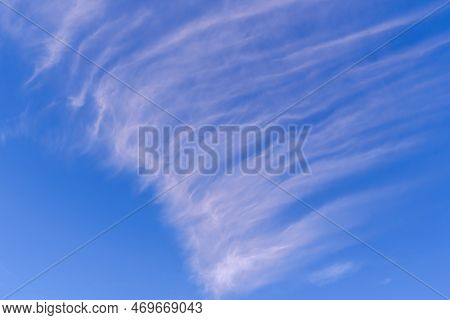 High Level Wispy Winter Clouds (cirrostratus) Over New Orleans, Louisiana, Usa
