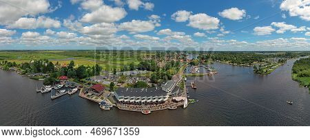 Aerial Panorama From The City Earnewoude In Friesland The Netherlands