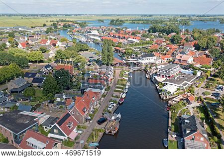 Aerial From The Old City Terherner At The Sneekermeer In Friesland The Netherlands