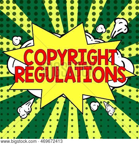 Text Showing Inspiration Copyright Regulations. Business Overview Body Of Law That Governs The Origi