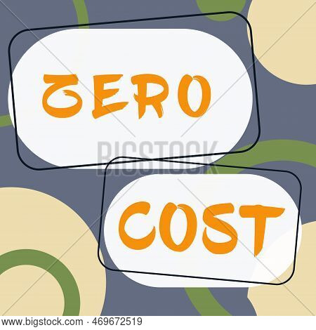 Writing Displaying Text Zero Cost. Word For Business Decision That Does Not Entail Any Expense To Ex