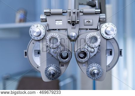 Eye Corrective Equipment. Professional Ophtalmology Researching.