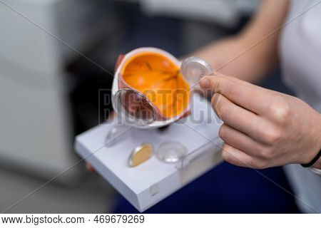 Eyesight Hospital Equipment. Optometry Lens Examination.