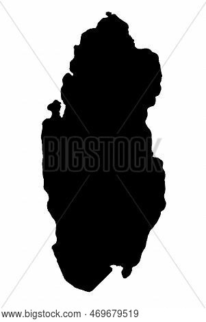 Outline Silhouettemap Of The Arab League Country Of Qatar