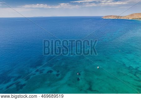 Part Of 7 Km Long Beach In Village Borsh, Albania In Summer 2022