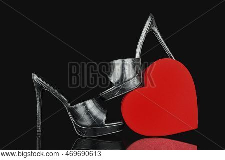 Sexy,  High Heel Shoes With Box On A Background