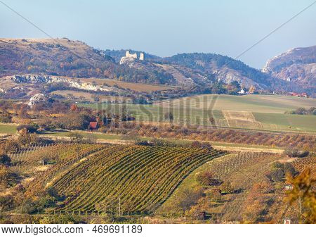 Landscape Autumn View From Palava Or Palavske Vrchy, Mikulov, South Moravia, Czech Republic