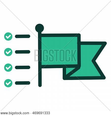 Todo List And Goal Target Achievement Flat Icon Design. Can Be Used For Business App And Web Icons