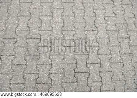 View On Stone Sidewalk, Top View. Footpath Covering