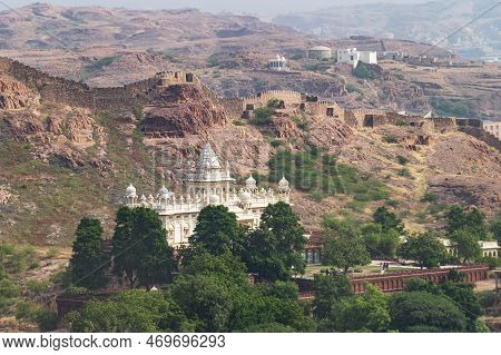 View Of Jaswant Thada, Cenotaph, From Mehrangarh Fort Jodhpur,rajasthan, India, Thada Was Built By M