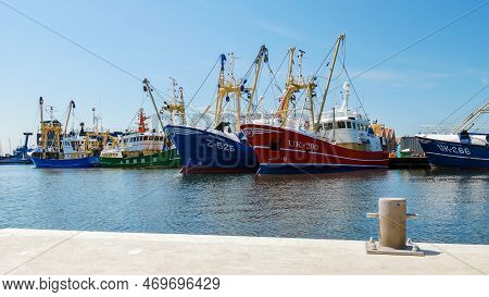 Urk Flevoland Netherlands May 2017 Fishing Harbor Of Urk Holland With Fishing Boats Fishing Village 