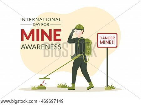 International Mine Awareness Day On April 04 Illustration With Do Not Step On Landmines For Web Bann