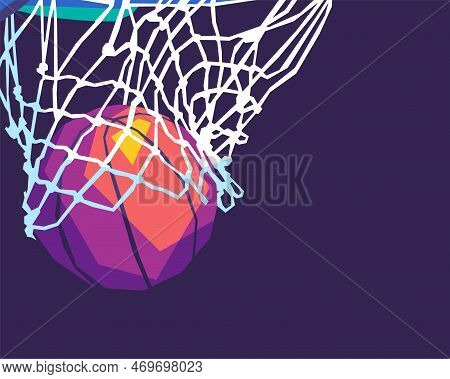 Basketball In The Ring, Design In Wpap Pop Art Illustration High Quality Posters.