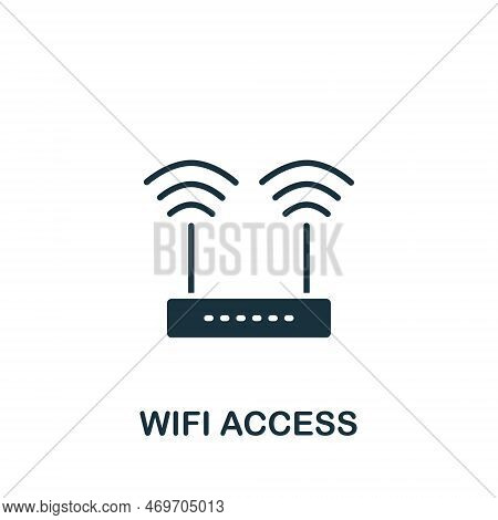 Wifi Access Icon. Monochrome Simple Sign From Airport Elements Collection. Wifi Access Icon For Logo