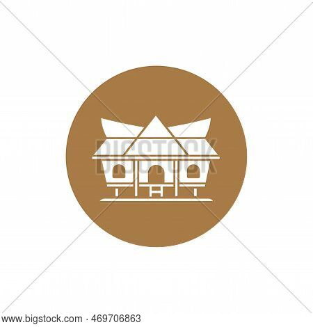 Kajang Leko Logo Icon, Traditional House From Jambi Indonesia