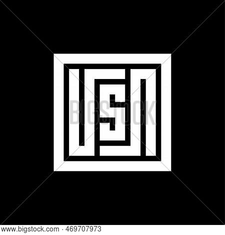 Initial Letter Usn Logo Design Template, Vector