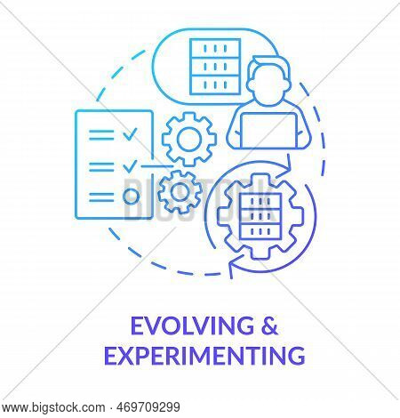 Evolving And Experimenting Blue Gradient Concept Icon. Big Data Process. Ict Literacy Level Abstract