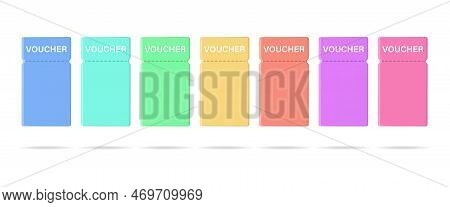 A Set Of 3d Discount Coupons Vouchers. Design Of A Cashback Voucher Card Template With A Coupon Prom