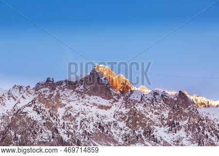 Chamonix Mont Blanc, France Winter Mountain Ski Travel Vacation Background. Cable Car Tram Cabin, Hi