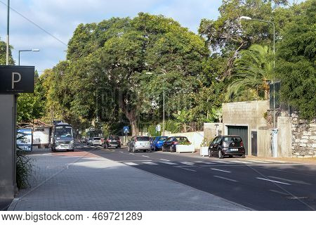 Funchal, Portugal - August 20, 2021: This Is The Estrada Monumental Avenue Linking The Historic City