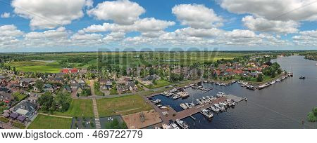 Aerial Panorama From The City Earnewoude In Friesland The Netherlands