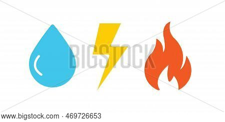 Gas Water Electricity Icon In Graphic Design. Vector Illustration