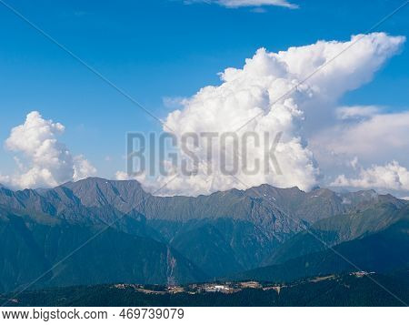 View Of Bzerpi Peak In The Caucasus Mountains