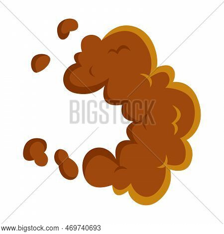 Gunshot Animation On White Background. Cartoon Illustration Of Gunshot Smoke, Explosive Effect. Expl