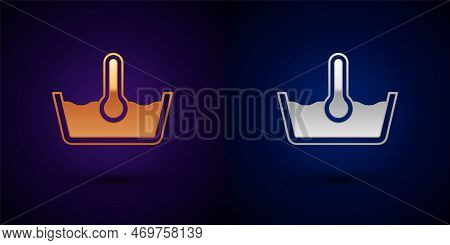 Gold And Silver Temperature Wash Icon Isolated On Black Background. Temperature Wash. Vector