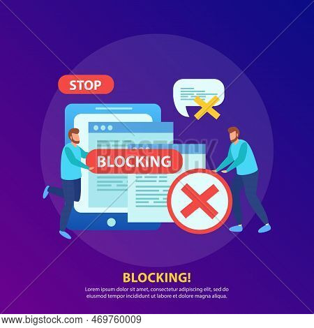 Blocking Tablet Ip Address From Wifi Network Stopping Abusive Messages Isometric Background Composit