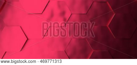 Abstract Modern Magenta Hexagon Background, 3d Rendering