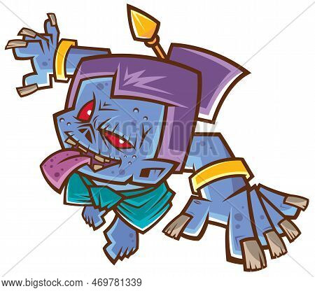 Vector Illustration Of Cartoon Thai Ghost, Child Ghost