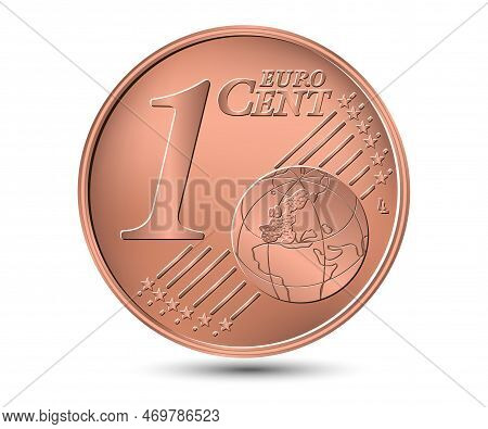 One Euro Cent Coin. Reverse Coin. Vector Illustration.