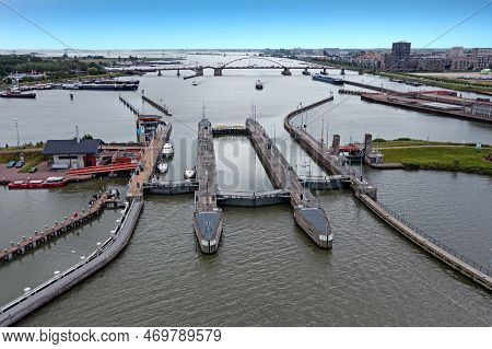 Aerial From The Oranje Sluices In Amsterdam The Netherlands