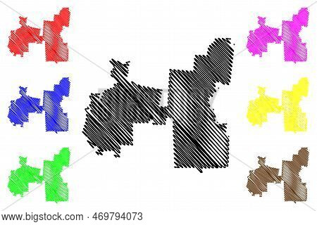 Escarcega Municipality (free And Sovereign State Of Campeche, Mexico, United Mexican States) Map Vec