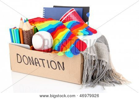 Boîte de donation isolé on white