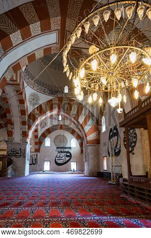 Edirne, Turkey - August 2022 : The Old Mosque In Edirne City Of Turkey. It Is One Of The Landmark Mo