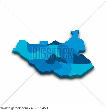 South Sudan Political Map Of Administrative Divisions - States, Administrative Areas And Area With S