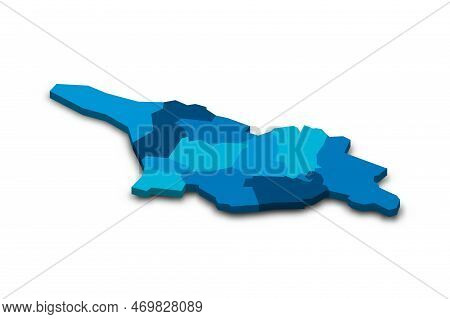 Georgia Political Map Of Administrative Divisions - Regions And Autonomous Republics Of Abkhasia And
