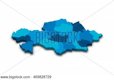 Kazakhstan Political Map Of Administrative Divisions - Regions And Cities With Region Rights And Cit