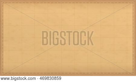 Vintage Old Paper Texture Vector Background. Brown Old Sheet With Stripes And Frame. Antique Parchme
