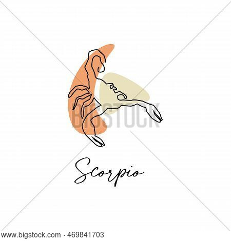 Astrology Horoscope Symbol Zodiac Scorpio Sign In Line Art Style Boho Color