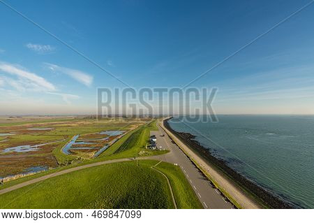 Overview From The Wetlands In Burgh-haamstede, From The Plompe Tower. Zeeland, The Netherlands.