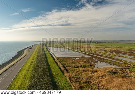 Overview From The Wetlands In Burgh-haamstede, From The Plompe Tower. Zeeland, The Netherlands.